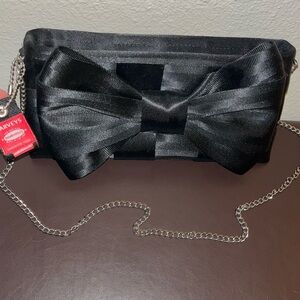 Harveys Black Bow Clutch Bag